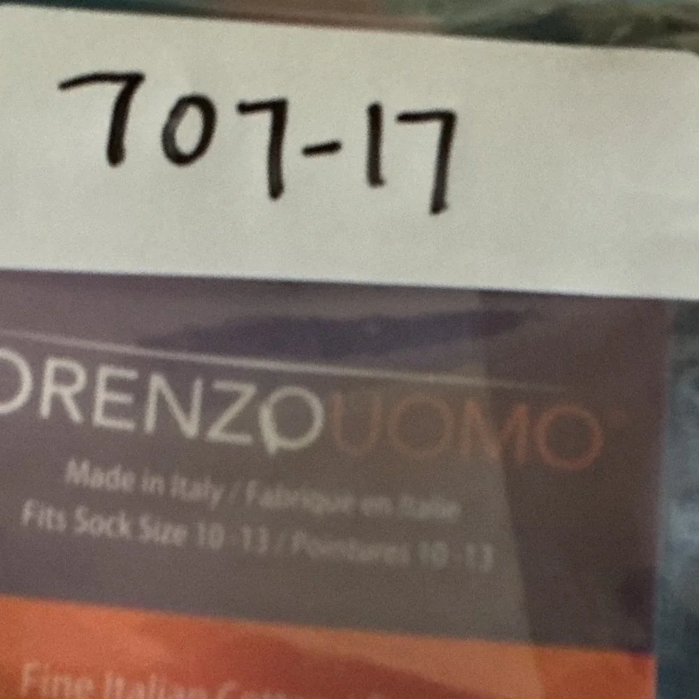 Lorenzo Uomo Fine Italian Cotton Men's Crew Socks 10-13 Multicolor Stripe NWT